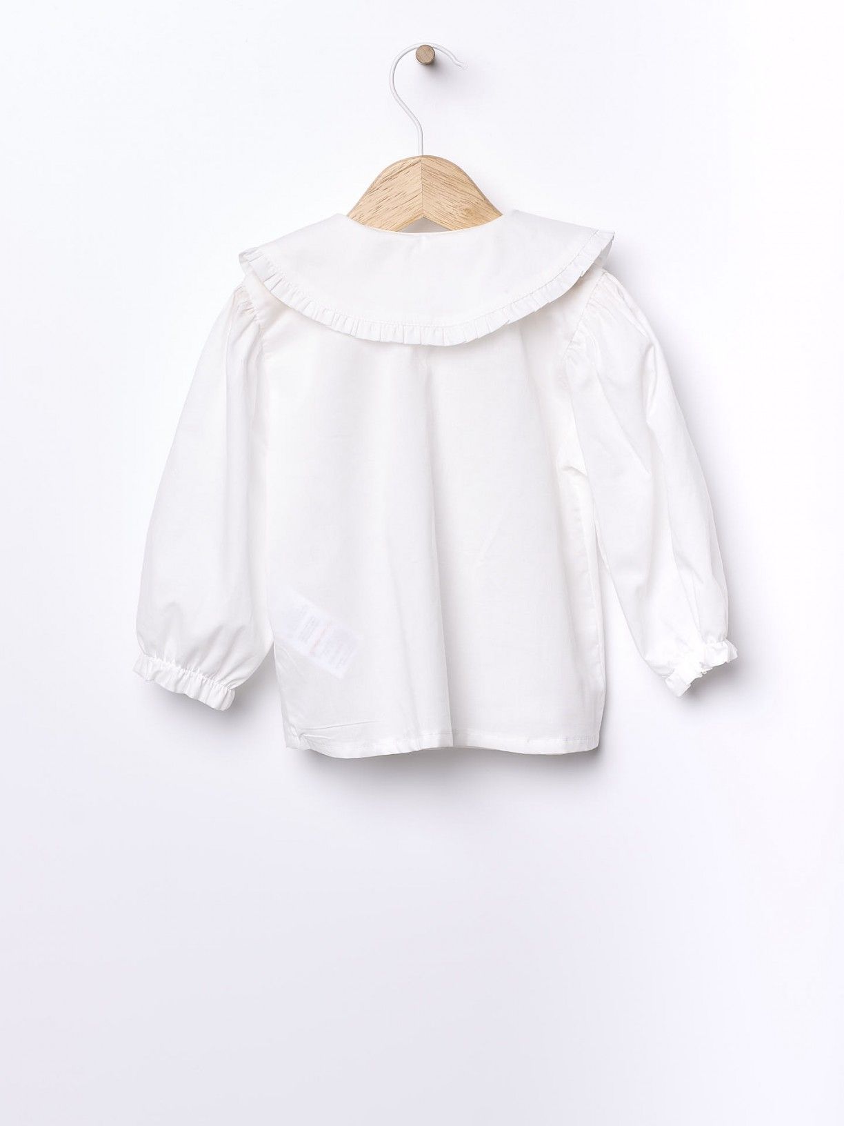 Blusa de algodão com gola folho Wedoble
