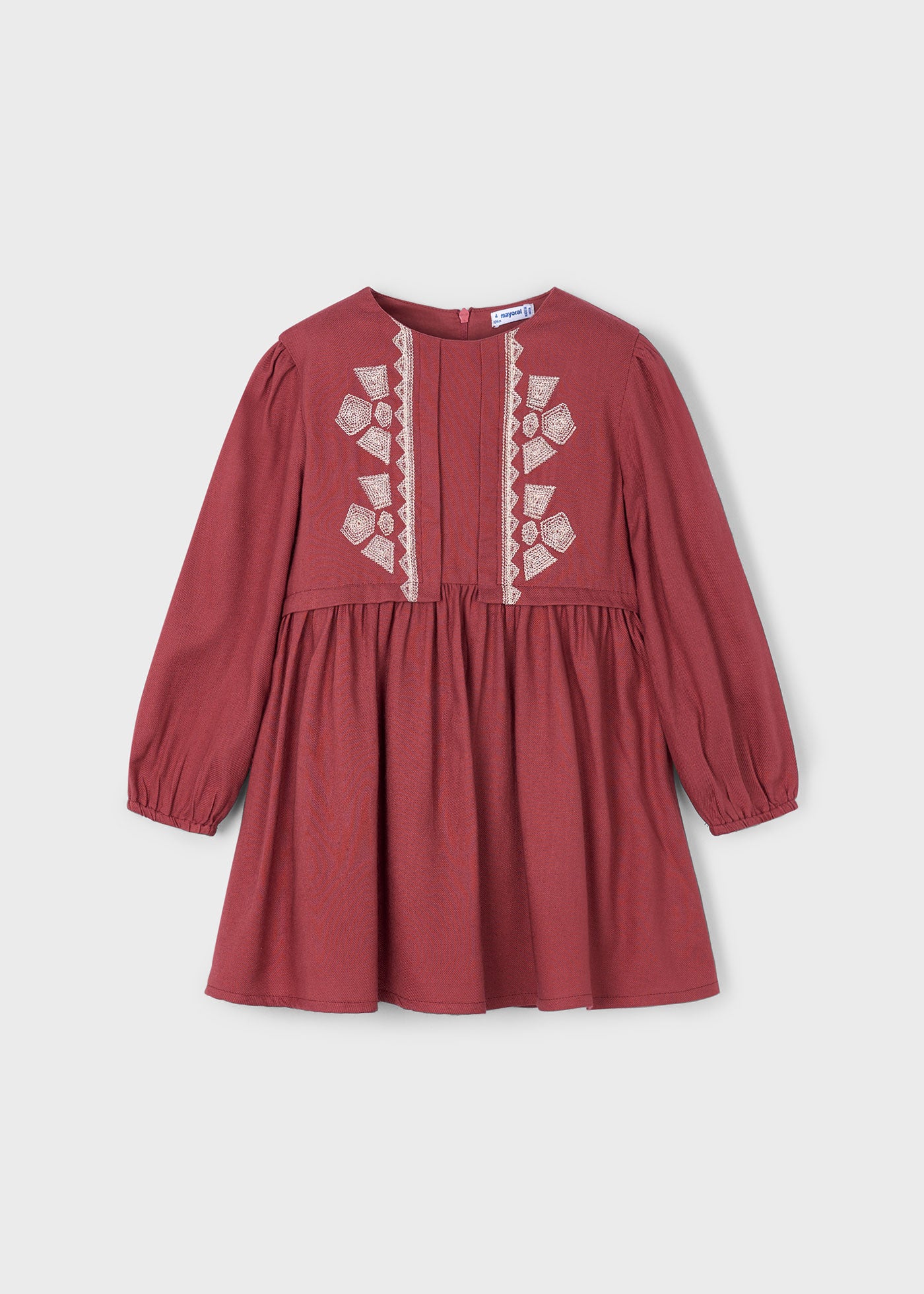 Vestido com detalhes bordados Mayoral
