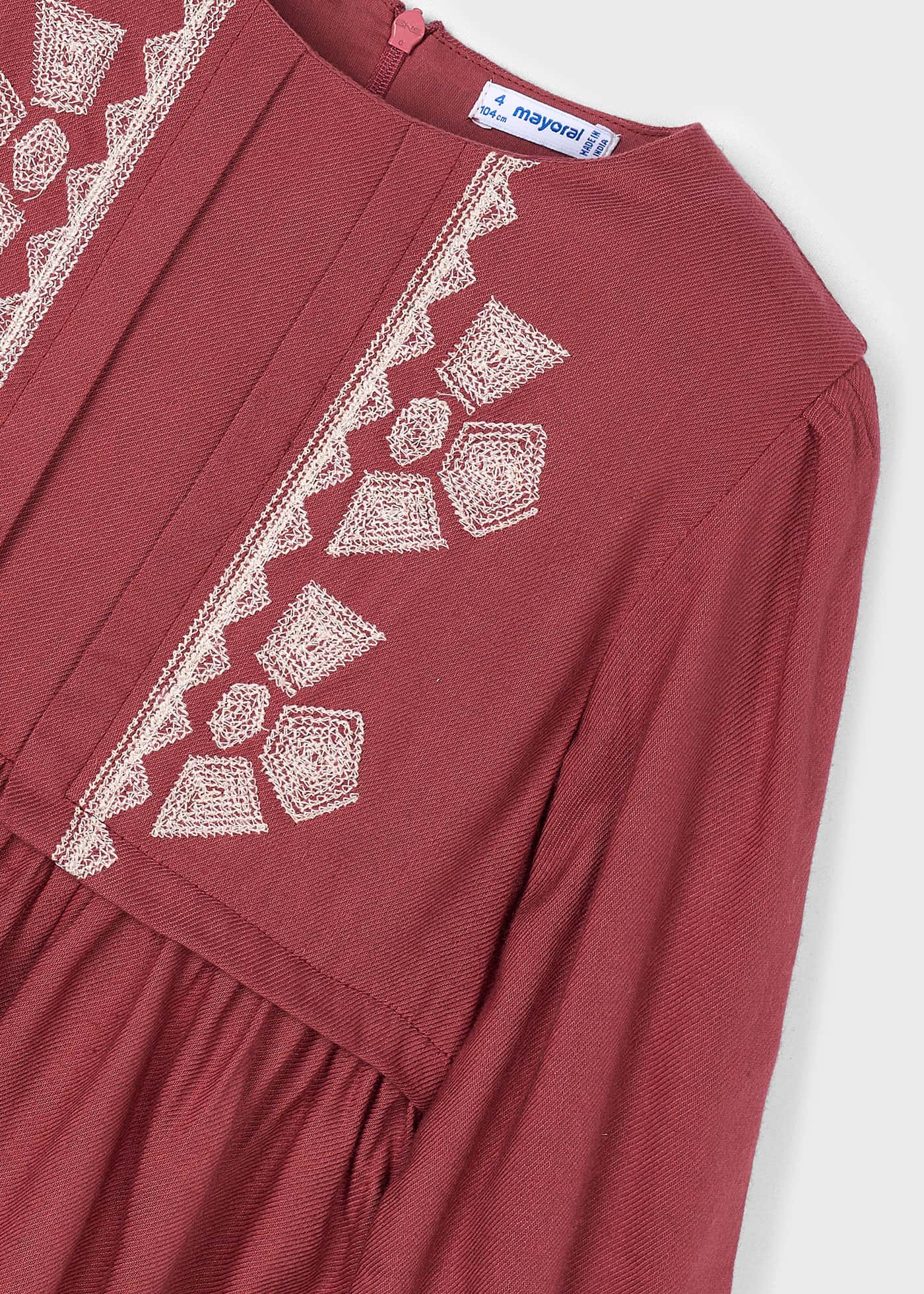 Vestido com detalhes bordados Mayoral