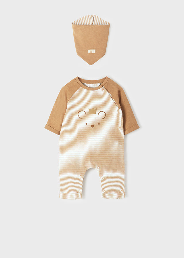 Babygrow em macacão com babete - Jotitas Boutique