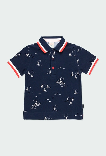 Polo de piqué com navios - Jotitas Boutique